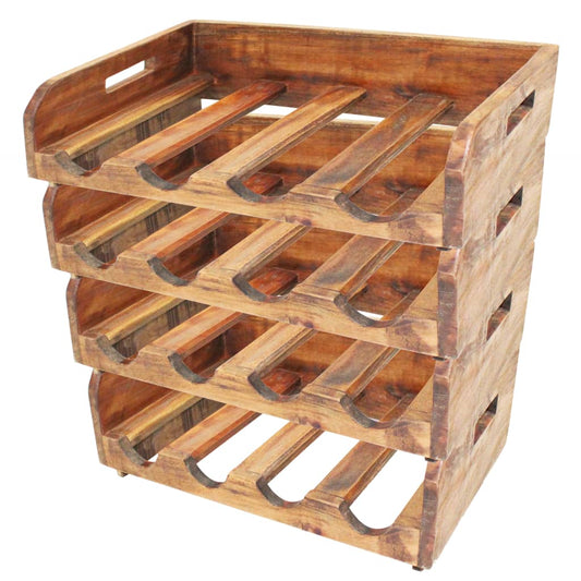 vidaXL Wine Racks 4 pcs for 16 Bottles Solid Reclaimed Wood at Willow and Wine!