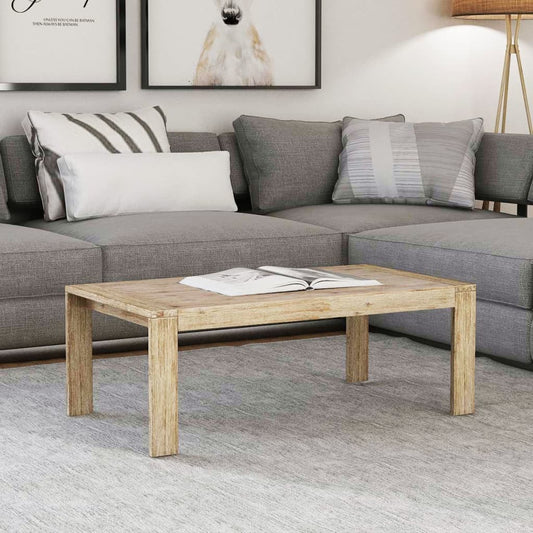 vidaXL Coffee Table Solid Brushed Acacia Wood 110x60x40 cm at Willow and Wine!