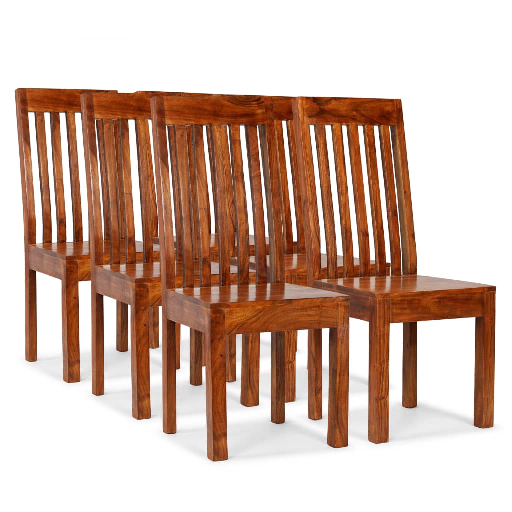 vidaXL Dining Chairs 6 pcs Solid Wood with Sheesham Finish Modern at Willow and Wine!