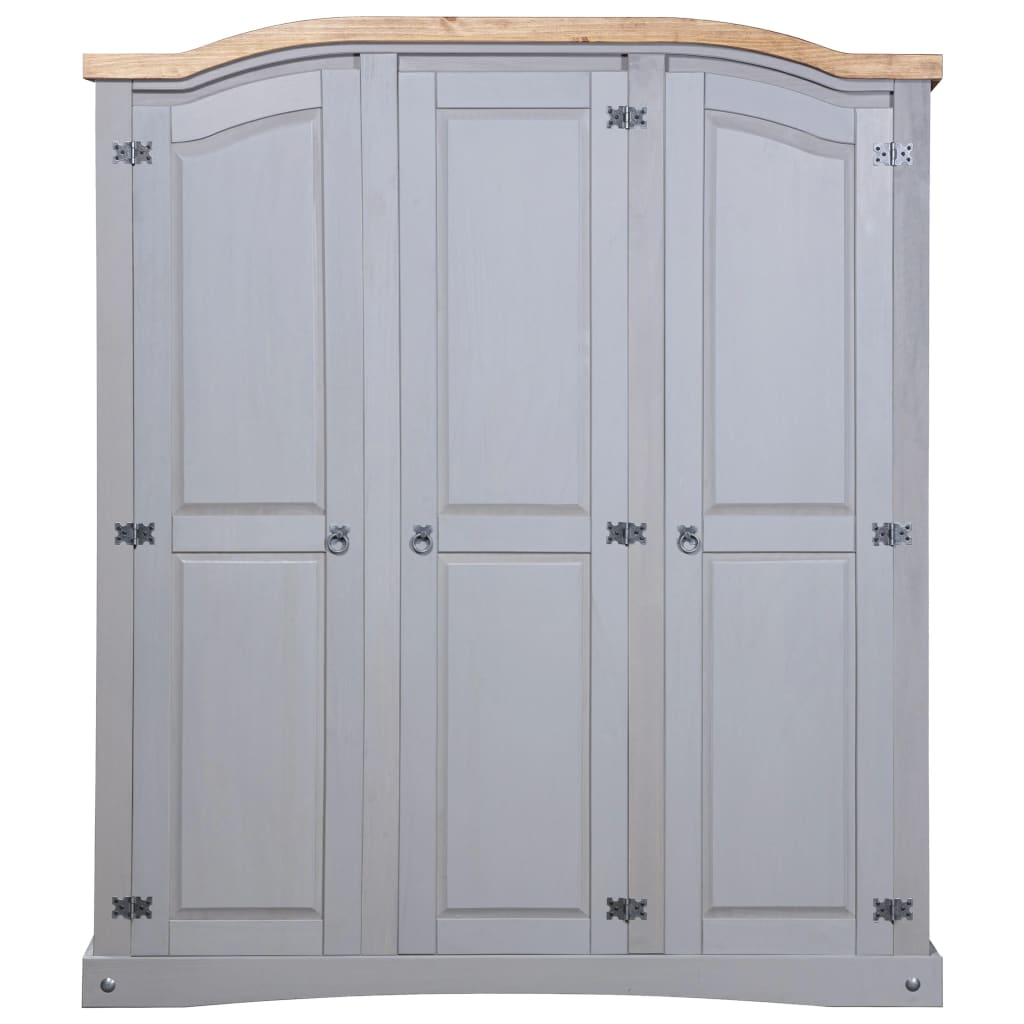 wardrobe-mexican-pine-corona-range-3-doors-grey At Willow and Wine