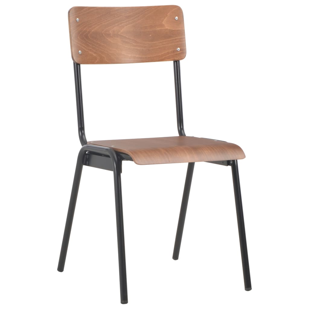 dining-chairs-2-pcs-brown-solid-plywood-steel At Willow and Wine