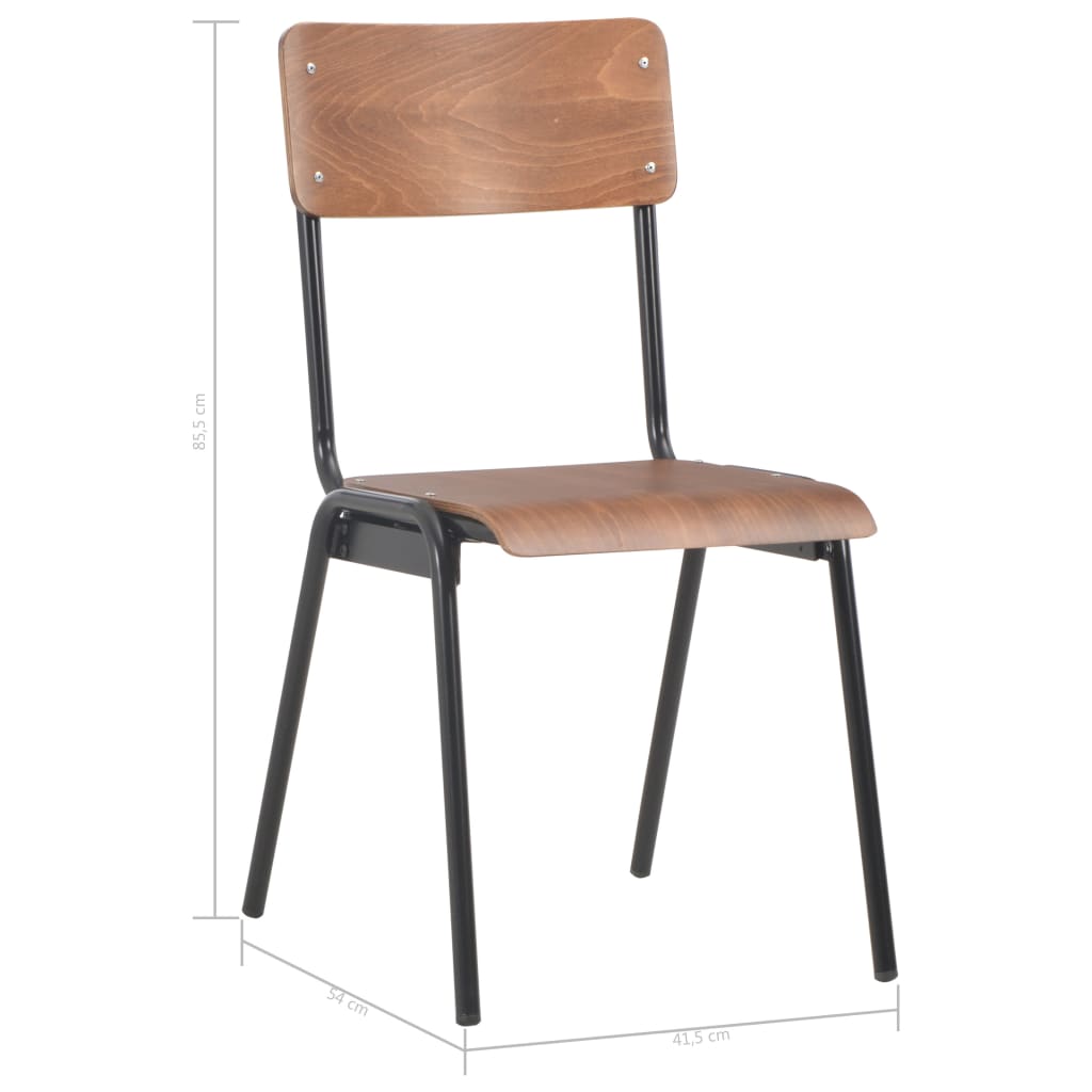 dining-chairs-2-pcs-brown-solid-plywood-steel At Willow and Wine