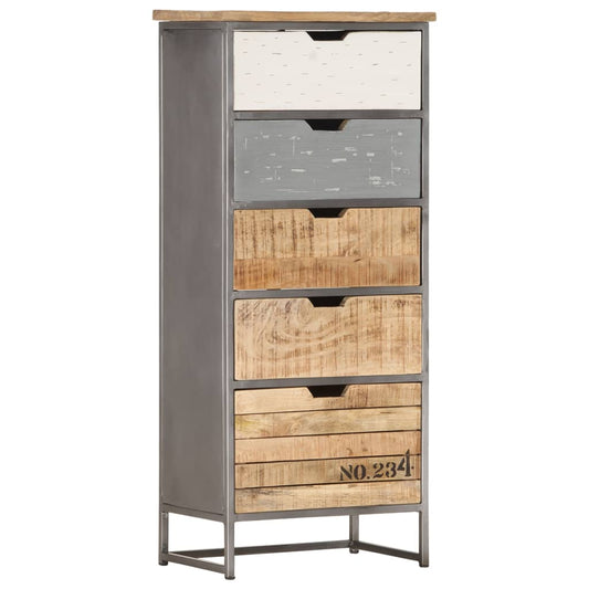 vidaXL Drawer Cabinet 45x30x105 cm Solid Mango Wood