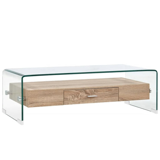 vidaXL Coffee Table Clear 98x45x31 cm Tempered Glass at Willow and Wine!