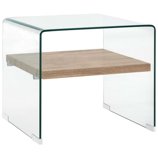 vidaXL Coffee Table Clear 50x50x45 cm Tempered Glass at Willow and Wine!