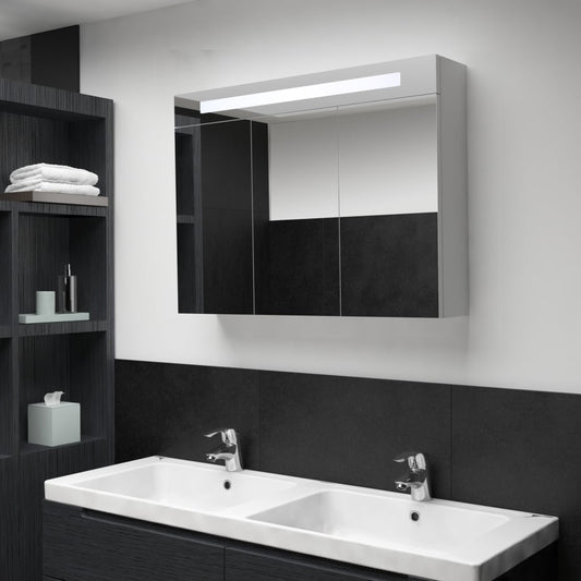 vidaXL LED Bathroom Mirror Cabinet 88x13x62 cm at Willow and Wine!