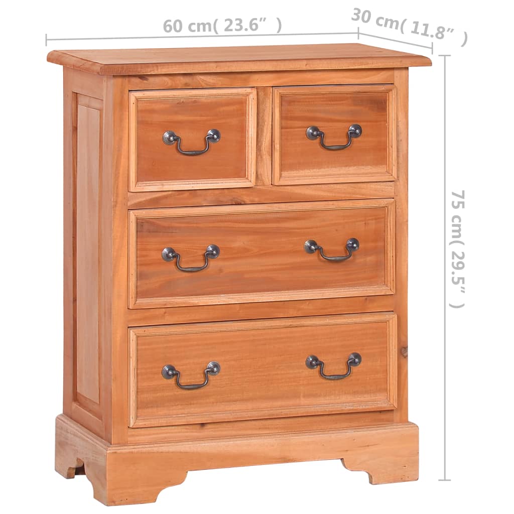 vidaXL Chest of Drawers Solid Mahogany Wood