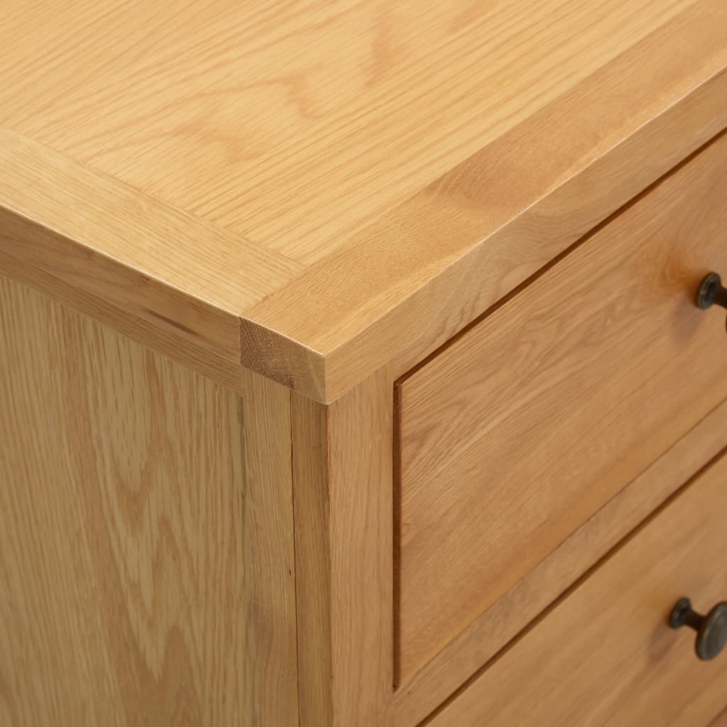 vidaXL Chest of Drawers 105x33.5x73 cm Solid Oak Wood