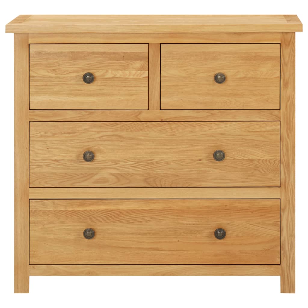 vidaXL Chest of Drawers 80x35x75 cm Solid Oak Wood