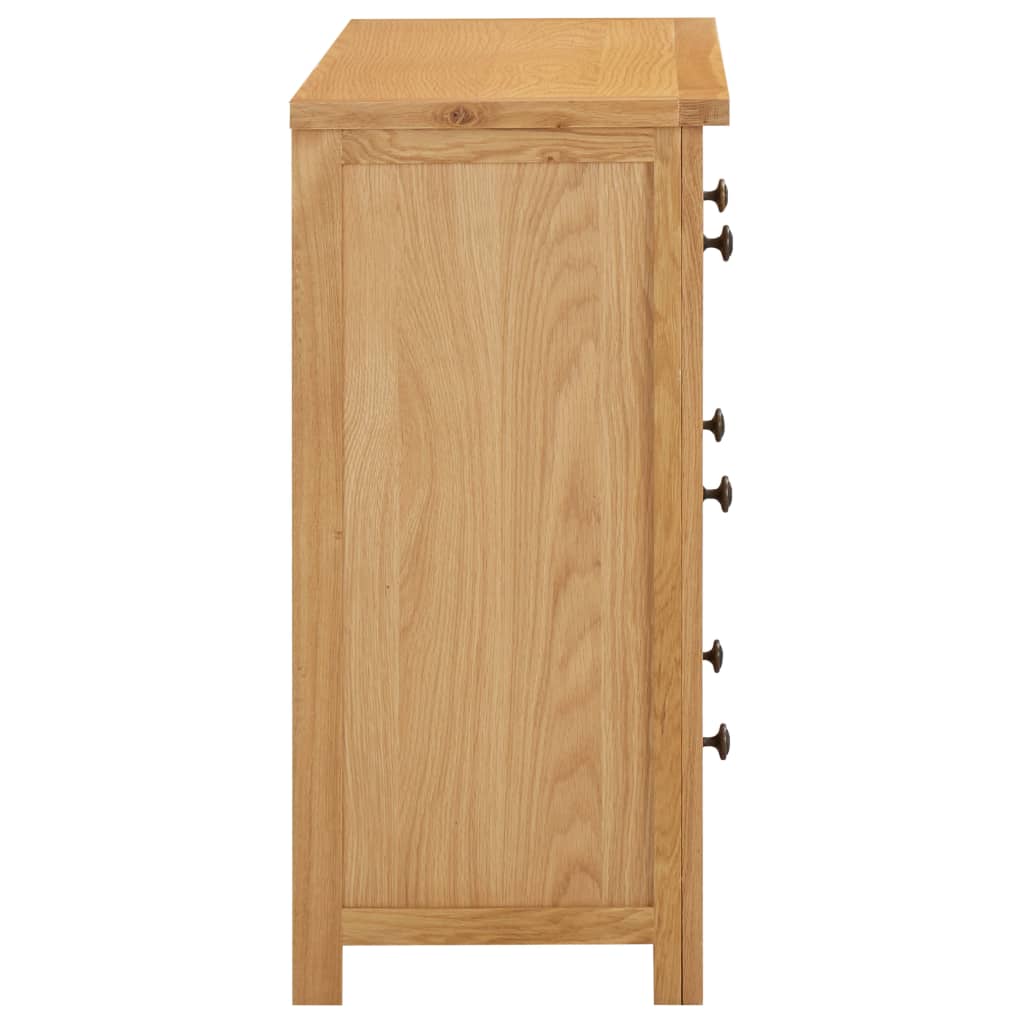 vidaXL Chest of Drawers 80x35x75 cm Solid Oak Wood