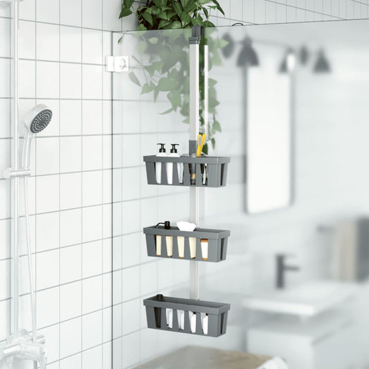 vidaXL Shower Hanger Shelf 30x15x(67-105) cm Aluminium at Willow and Wine!