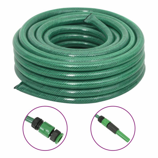 vidaXL Garden Hose with Fitting Set Green 0.9" 30 m PVC at Willow and Wine!