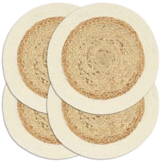 placemats-4-pcs-plain-natural-38-cm-round-jute-and-cotton At Willow and Wine