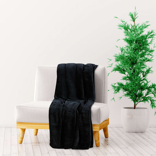 vidaXL Blanket Black 130x170 cm Polyester at Willow and Wine!