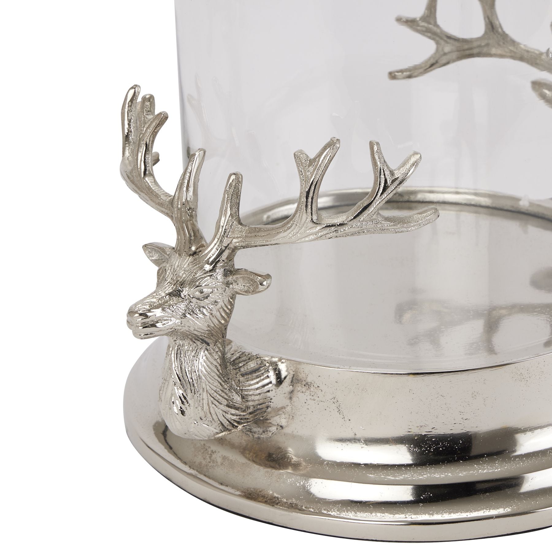 silver-stag-heads-hurricane-lanternat Willow and Wine!