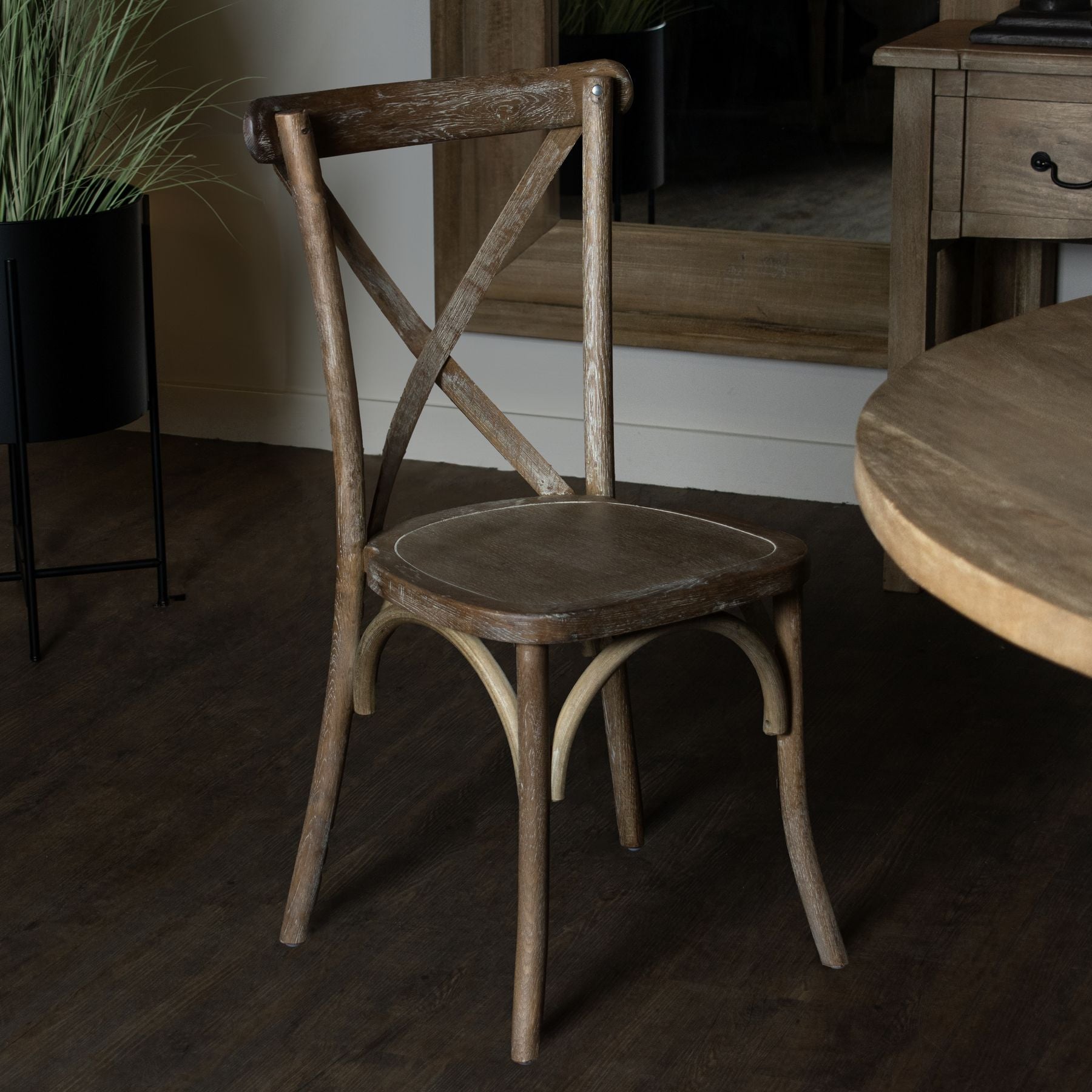 light-oak-cross-back-dining-chairat Willow and Wine!