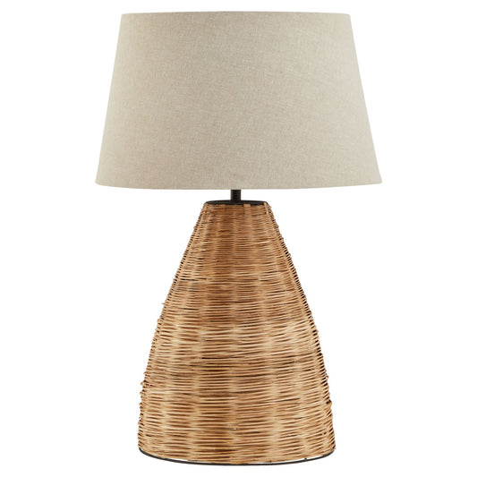 conical-wicker-table-lamp-with-linen-shadeat Willow and Wine!