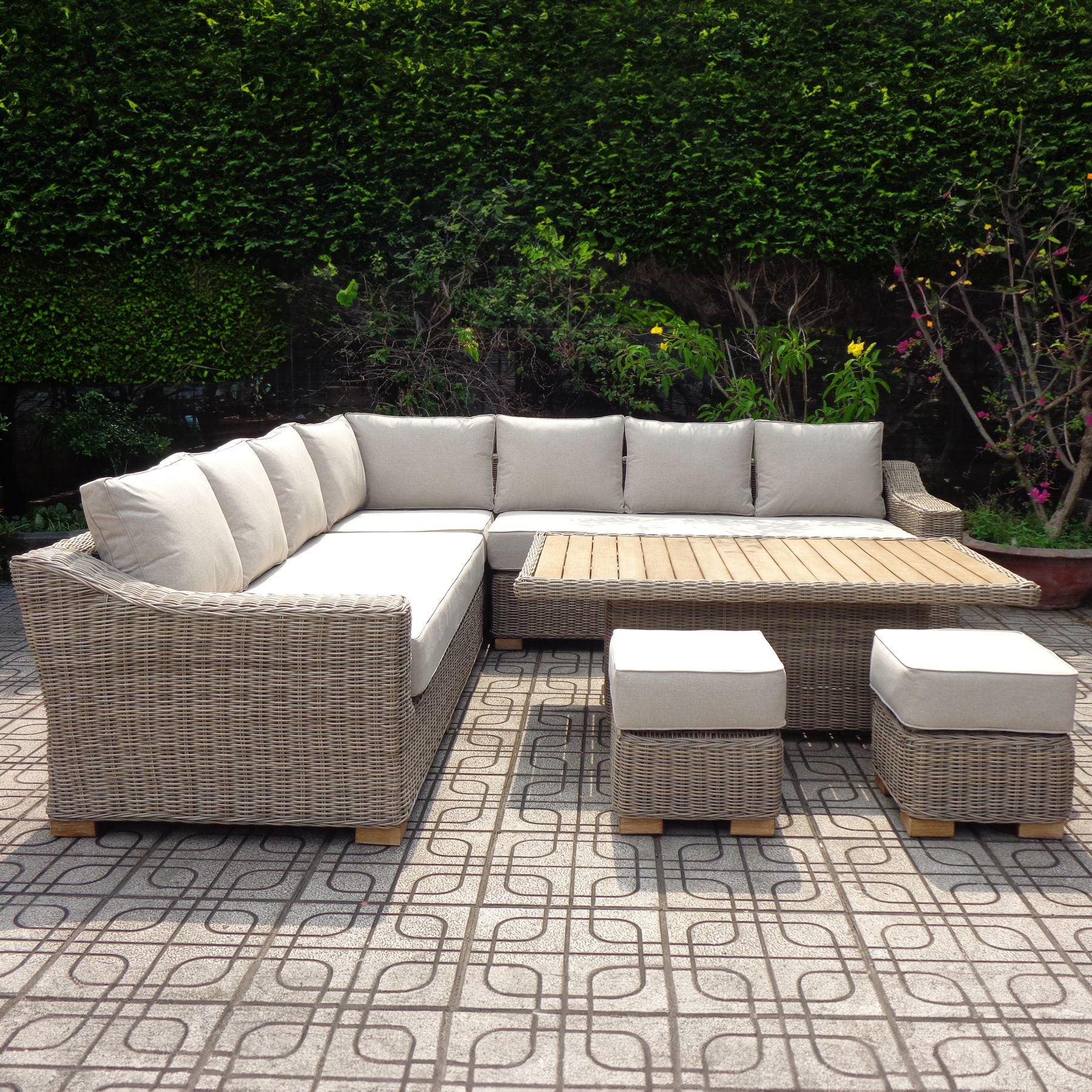 capri-outdoor-large-corner-set-with-riser-table-2-stoolsat Willow and Wine!