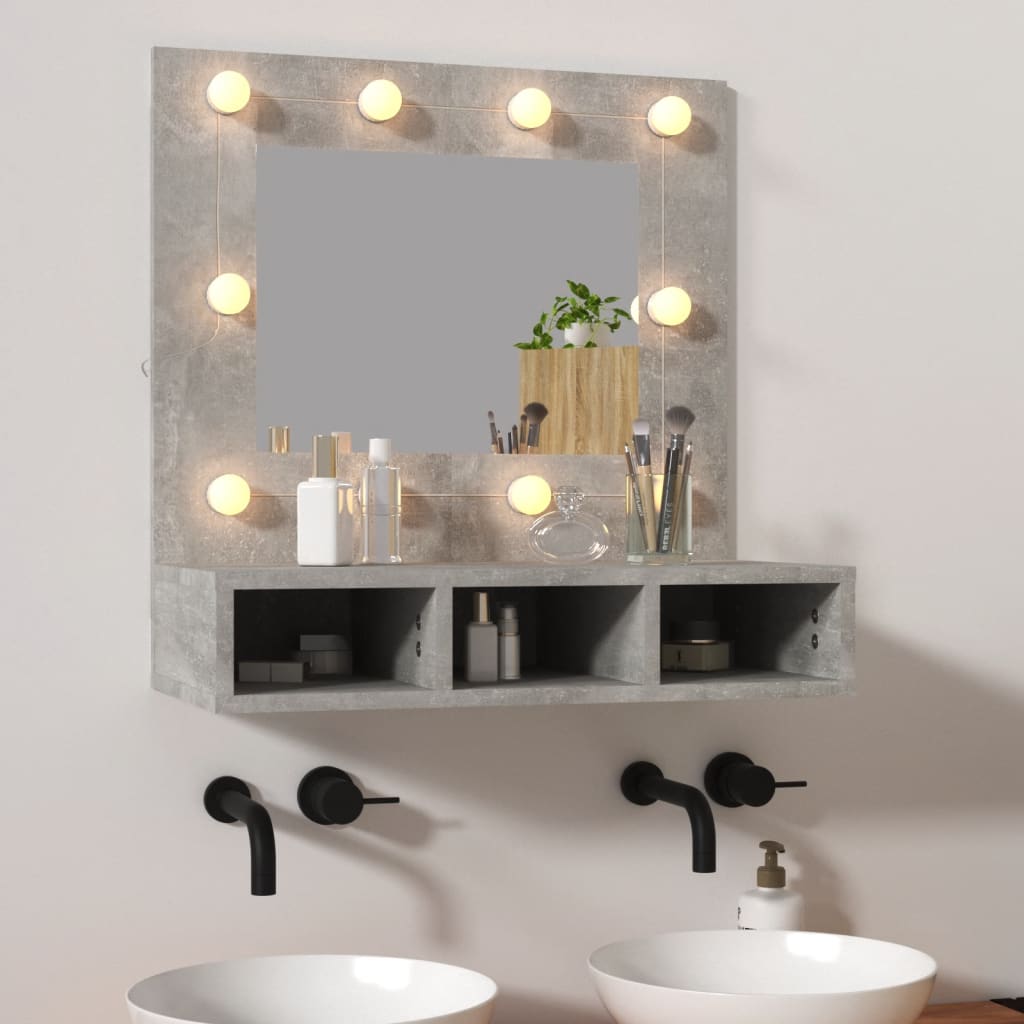 vidaXL Mirror Cabinet with LED Sonoma Oak 60x31.5x62 cm