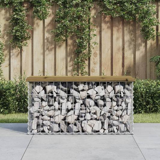 vidaXL Garden Bench Gabion Design 83x31.5x42 cm Impregnated Wood Pine