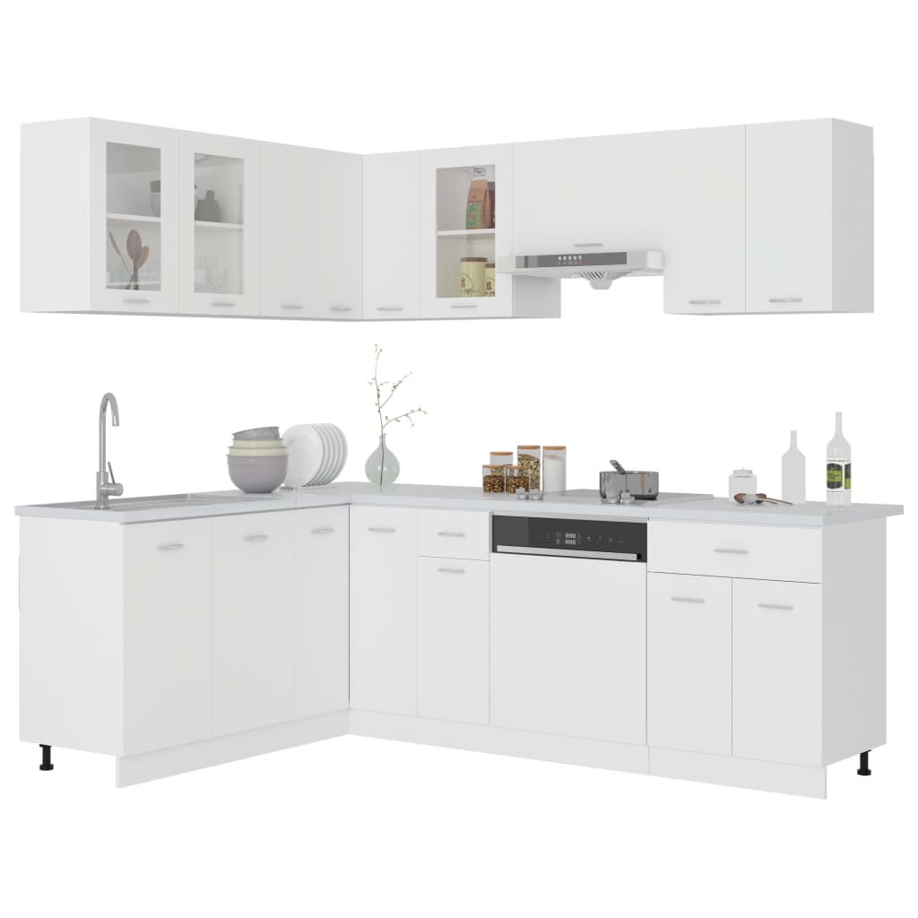 vidaXL 11 Piece Kitchen Cabinet Set White Engineered Wood