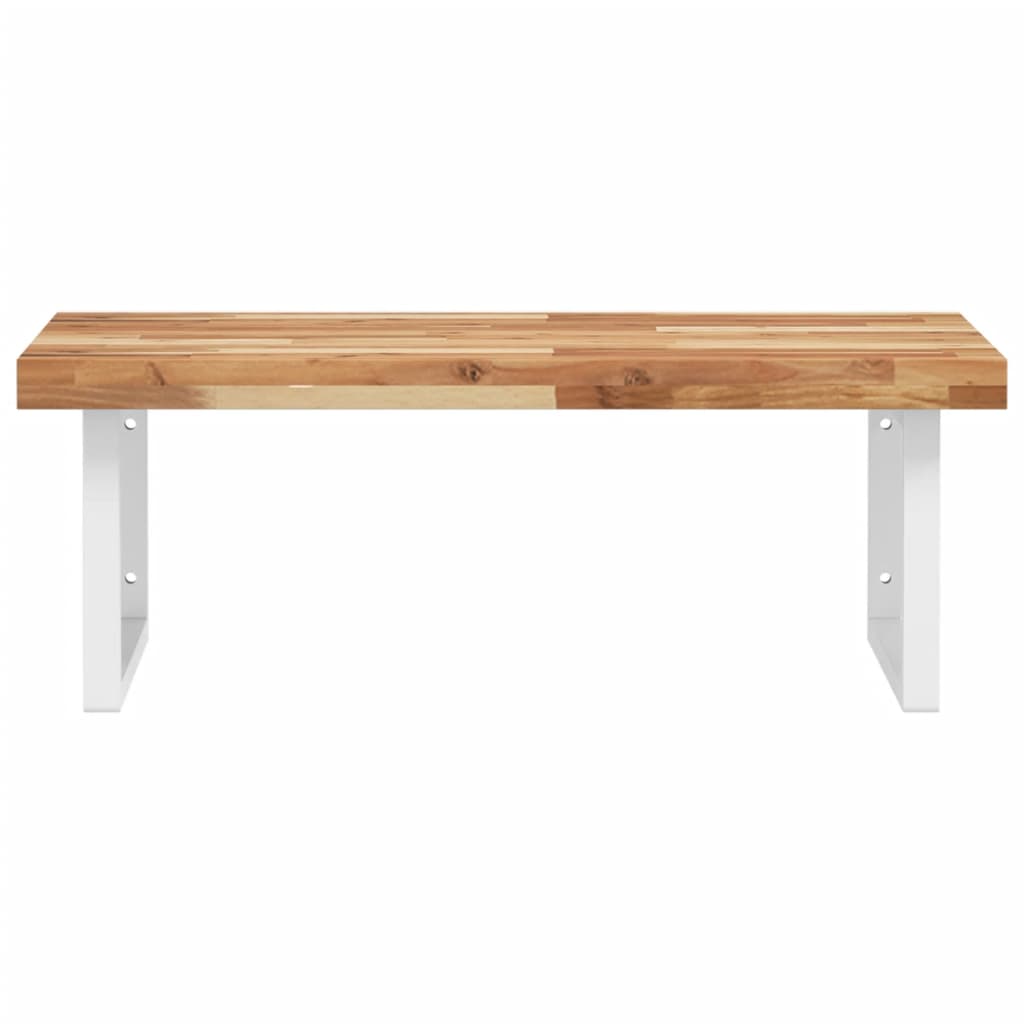 vidaXL Basin Shelf Wall Mounted Steel and Solid Wood Acacia