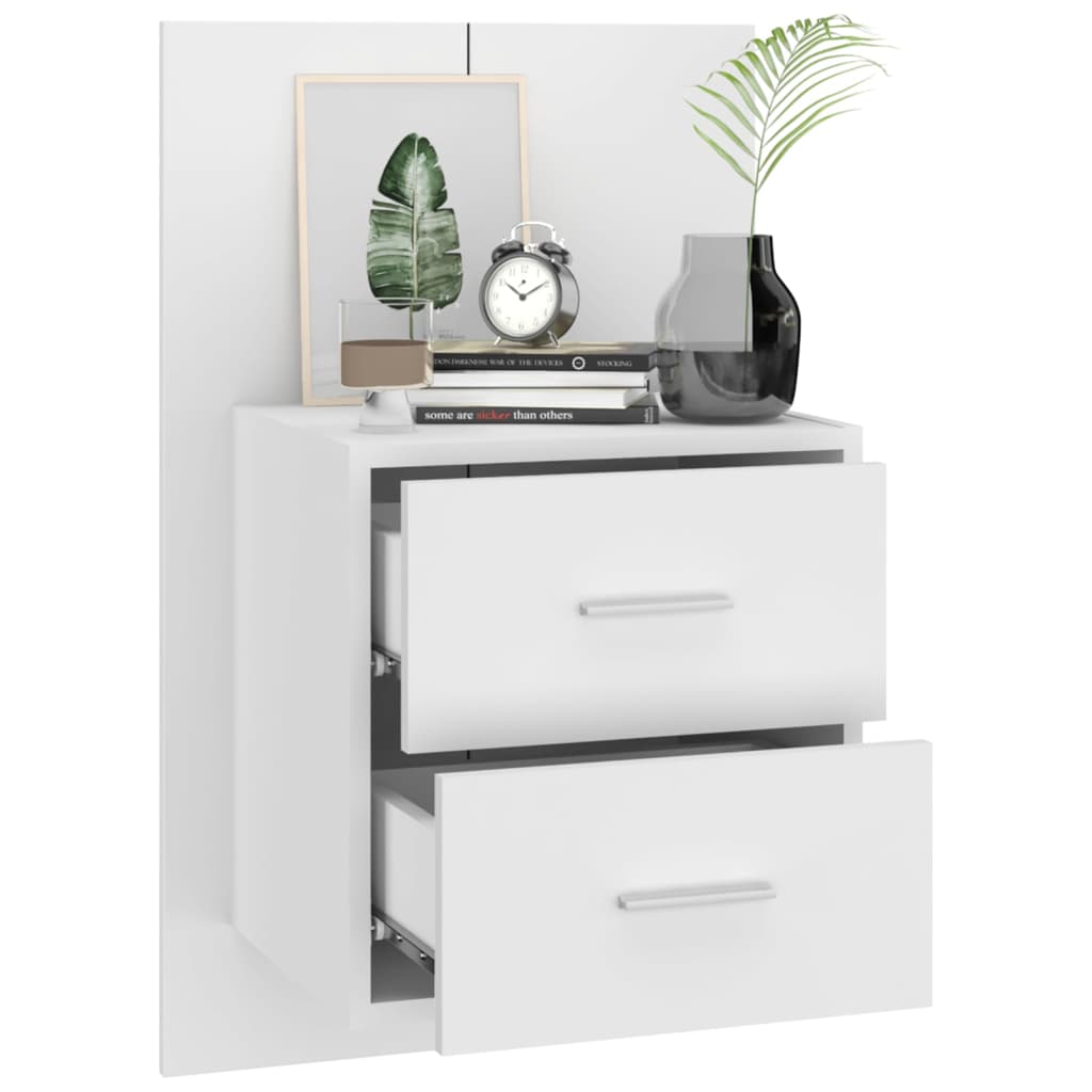 vidaXL Wall-mounted Bedside Cabinets 2 pcs White