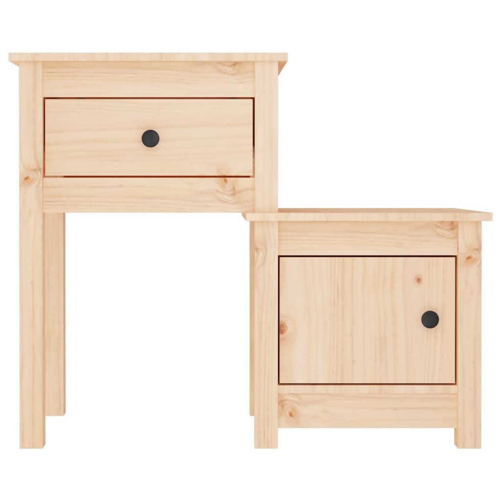 vidaXL Bedside Cabinet 2 pcs 79.5x38x65.5 cm Solid Wood Pine