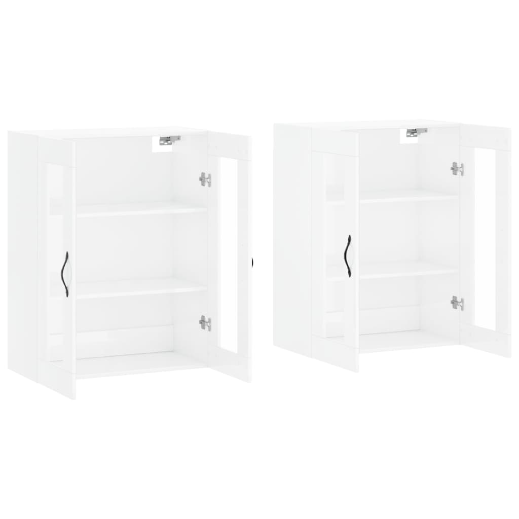 vidaXL Wall Mounted Cabinets 2 pcs High Gloss White Engineered Wood