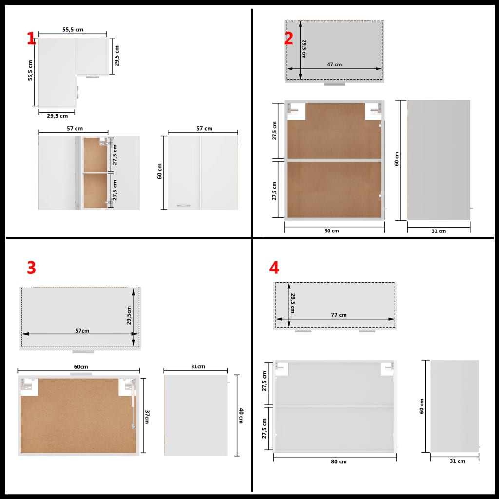 vidaXL 11 Piece Kitchen Cabinet Set White Engineered Wood