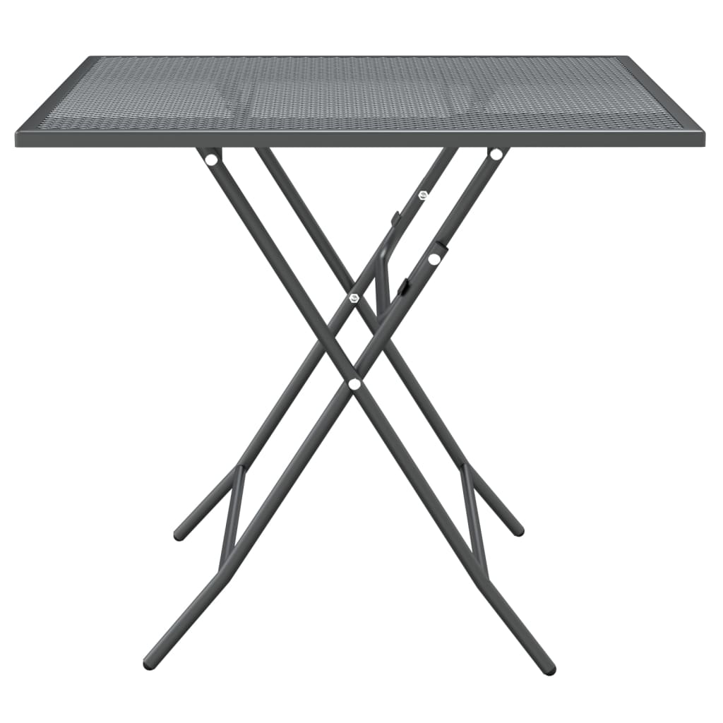 vidaXL Garden Table 80x80x72 cm Expanded Metal Mesh Anthracite