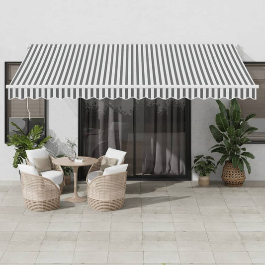 vidaXL Retractable Awning Anthracite and White 4.5x3 m Fabric&Aluminium