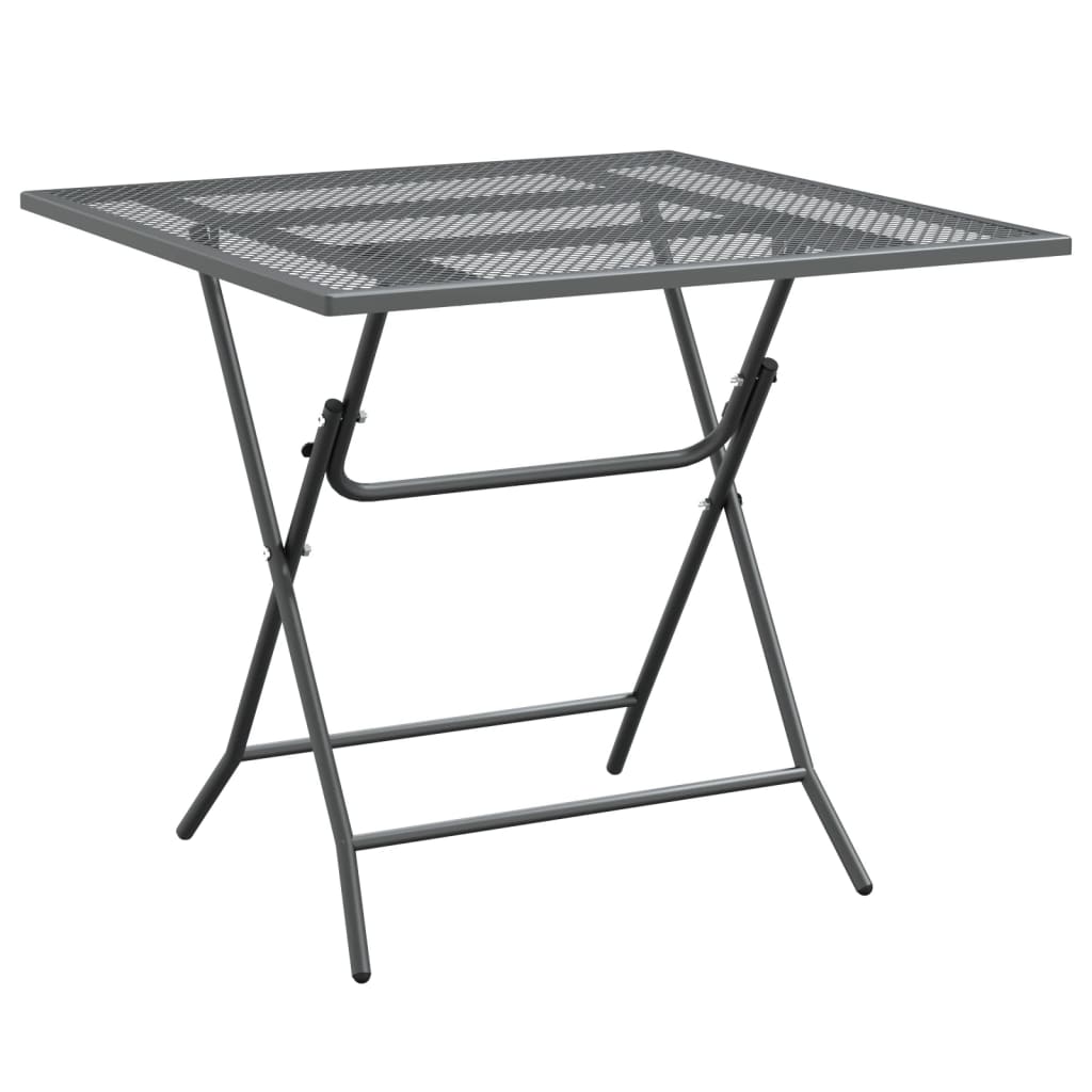 vidaXL Garden Table 80x80x72 cm Expanded Metal Mesh Anthracite