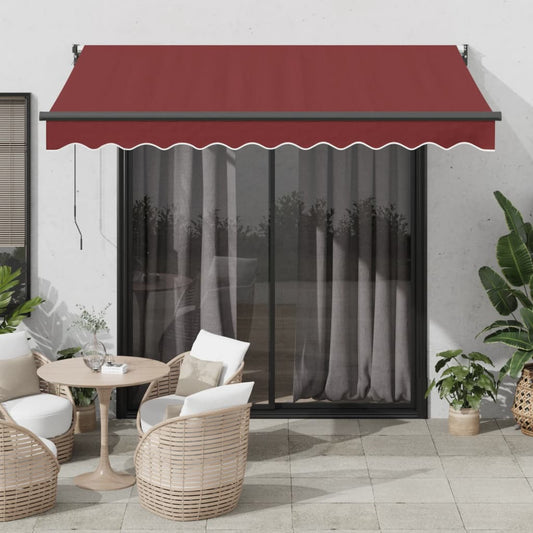 vidaXL Automatic Retractable Awning Burgundy 300x250 cm