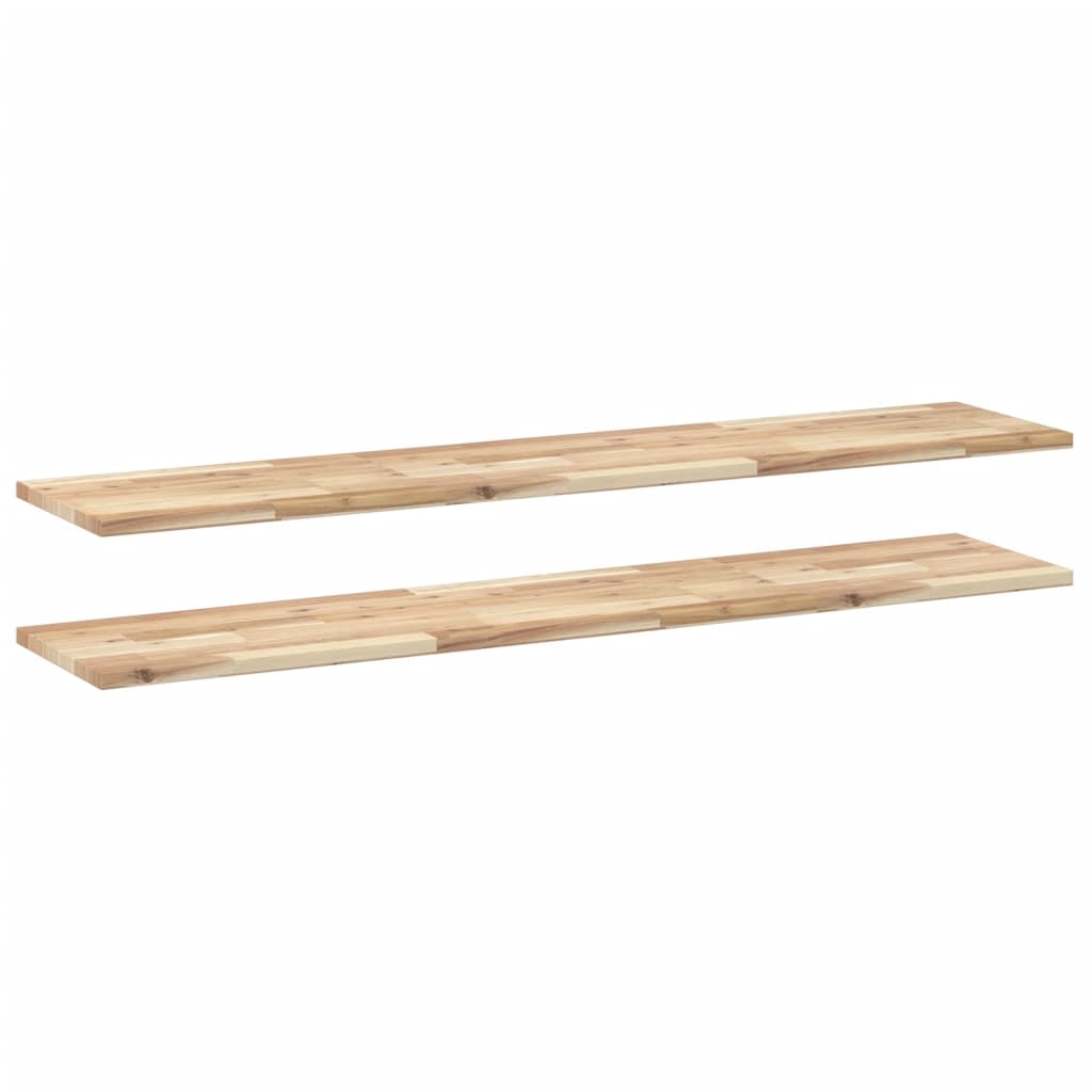 vidaXL Floating Shelves 2 pcs 120x30x2 cm Untreated Solid Wood Acacia