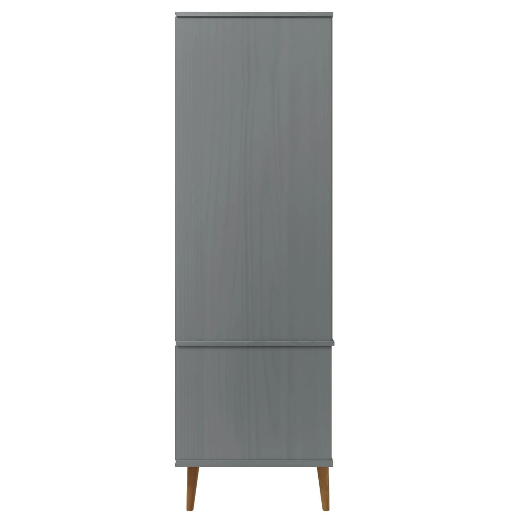 vidaXL Wardrobe MOLDE Grey 90x55x175 cm Solid Wood Pine