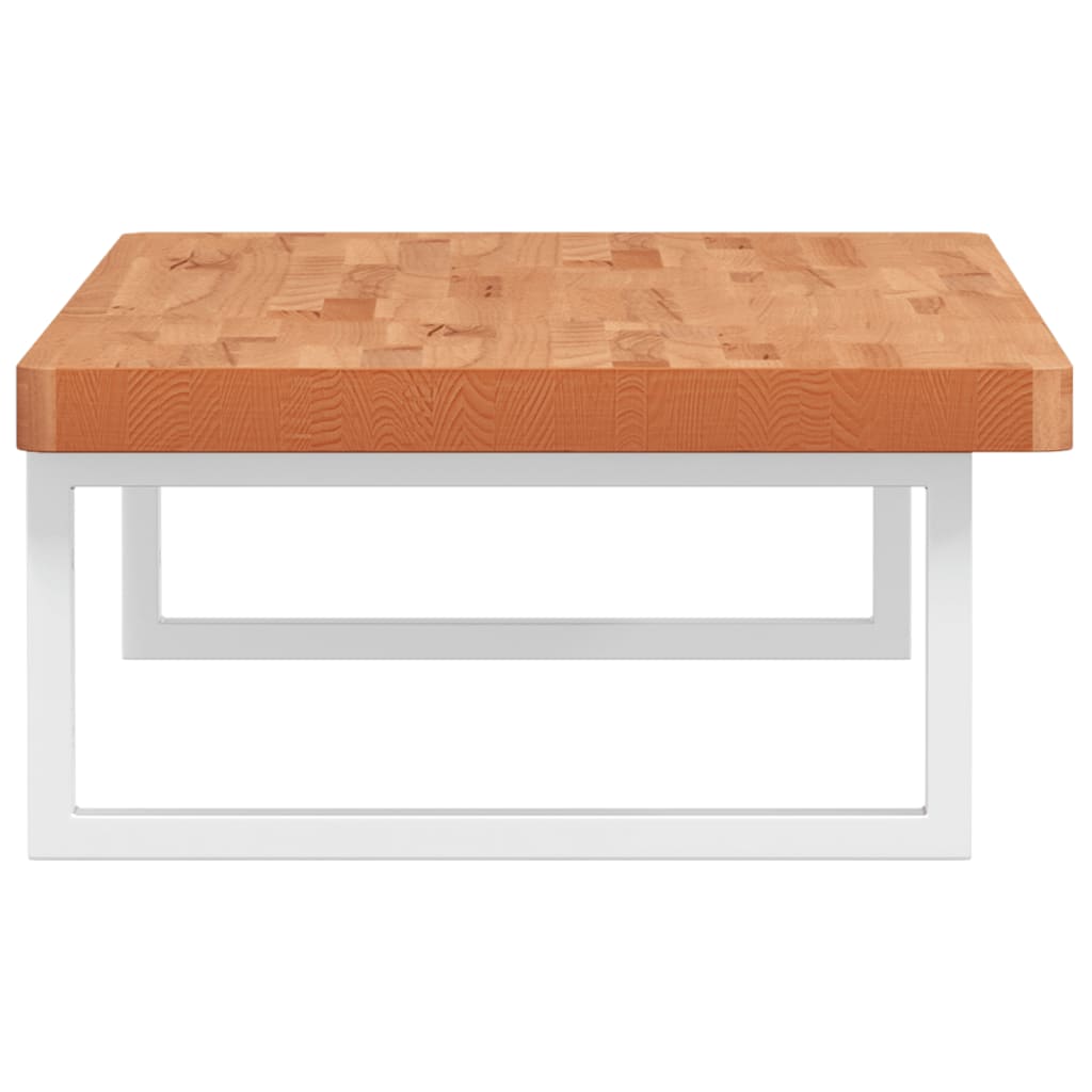 vidaXL Basin Shelf Wall Mounted Steel and Solid Wood Beech