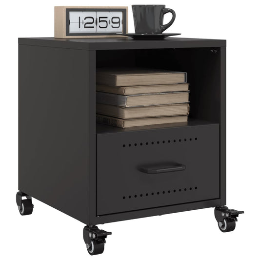 vidaXL Bedside Cabinets 2 pcs Black 36x39x43.5 cm Steel