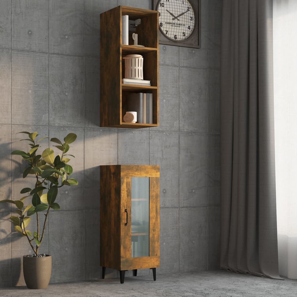 vidaXL Wall Cabinet Concrete Grey 34.5x32.5x90 cm Engineered Wood