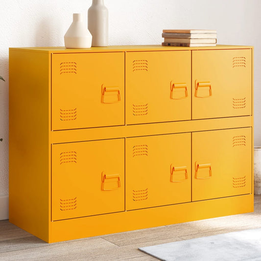 vidaXL Sideboard Mustard Yellow 99x39x73 cm Steel