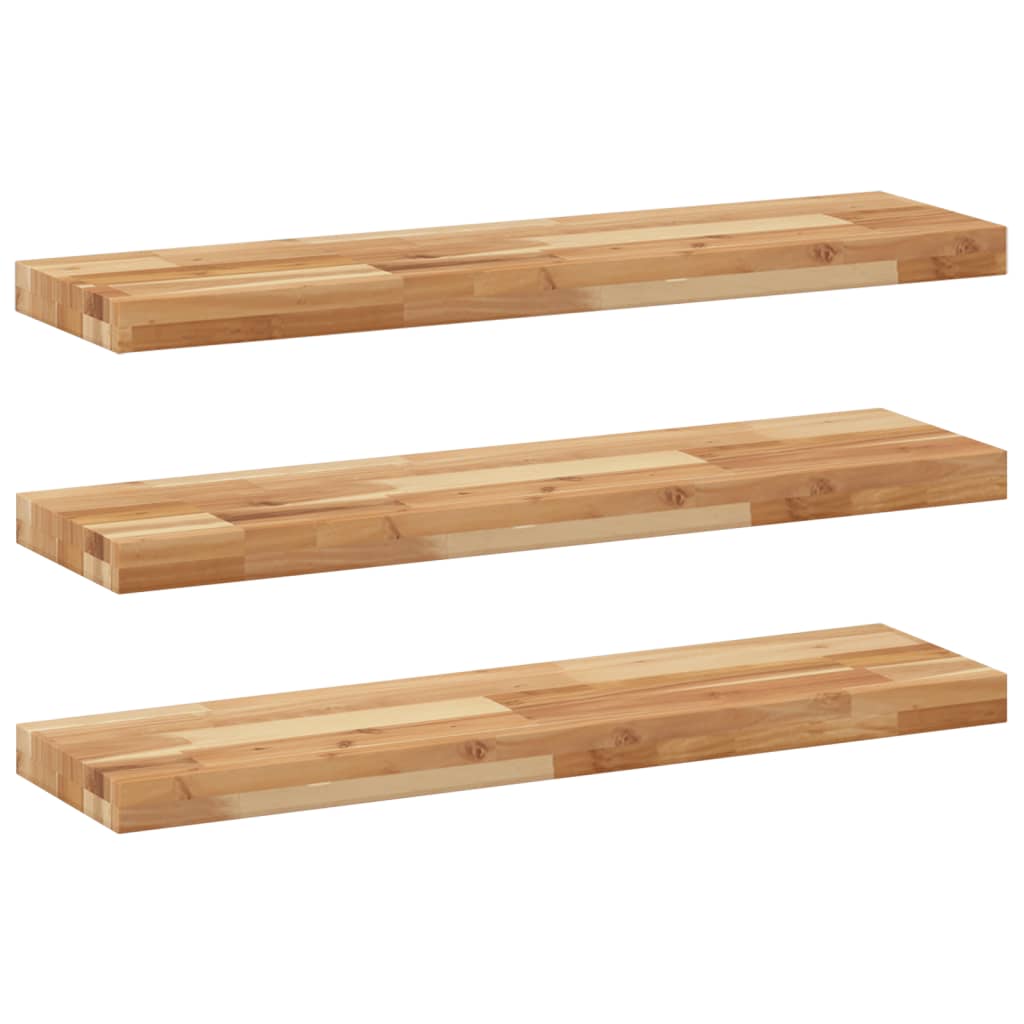 vidaXL Floating Shelves 3 pcs 80x20x4 cm Oil Finished Solid Wood Acacia