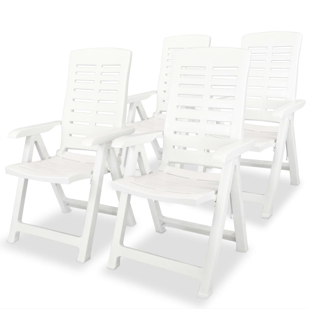 5 Piece Outdoor Dining Set Plastic White at Willow and Wine