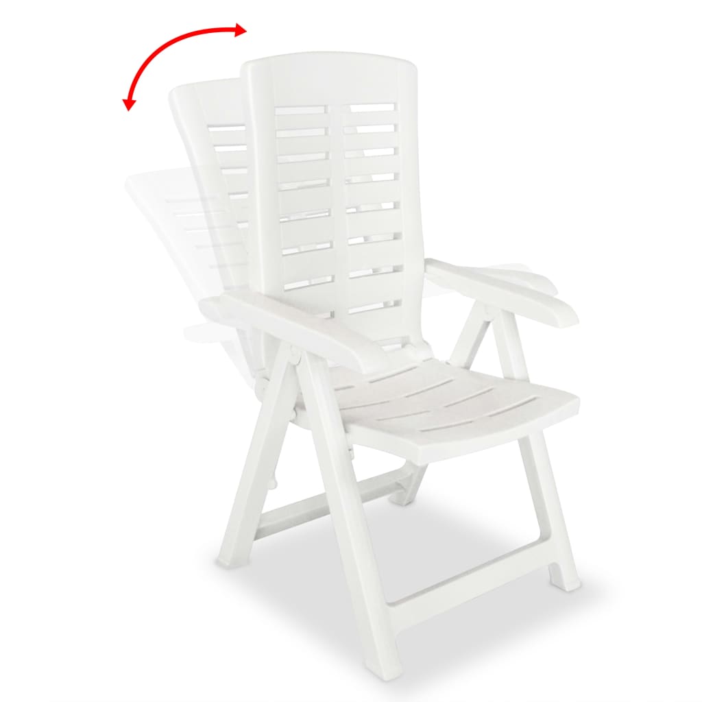 5 Piece Outdoor Dining Set Plastic White at Willow and Wine