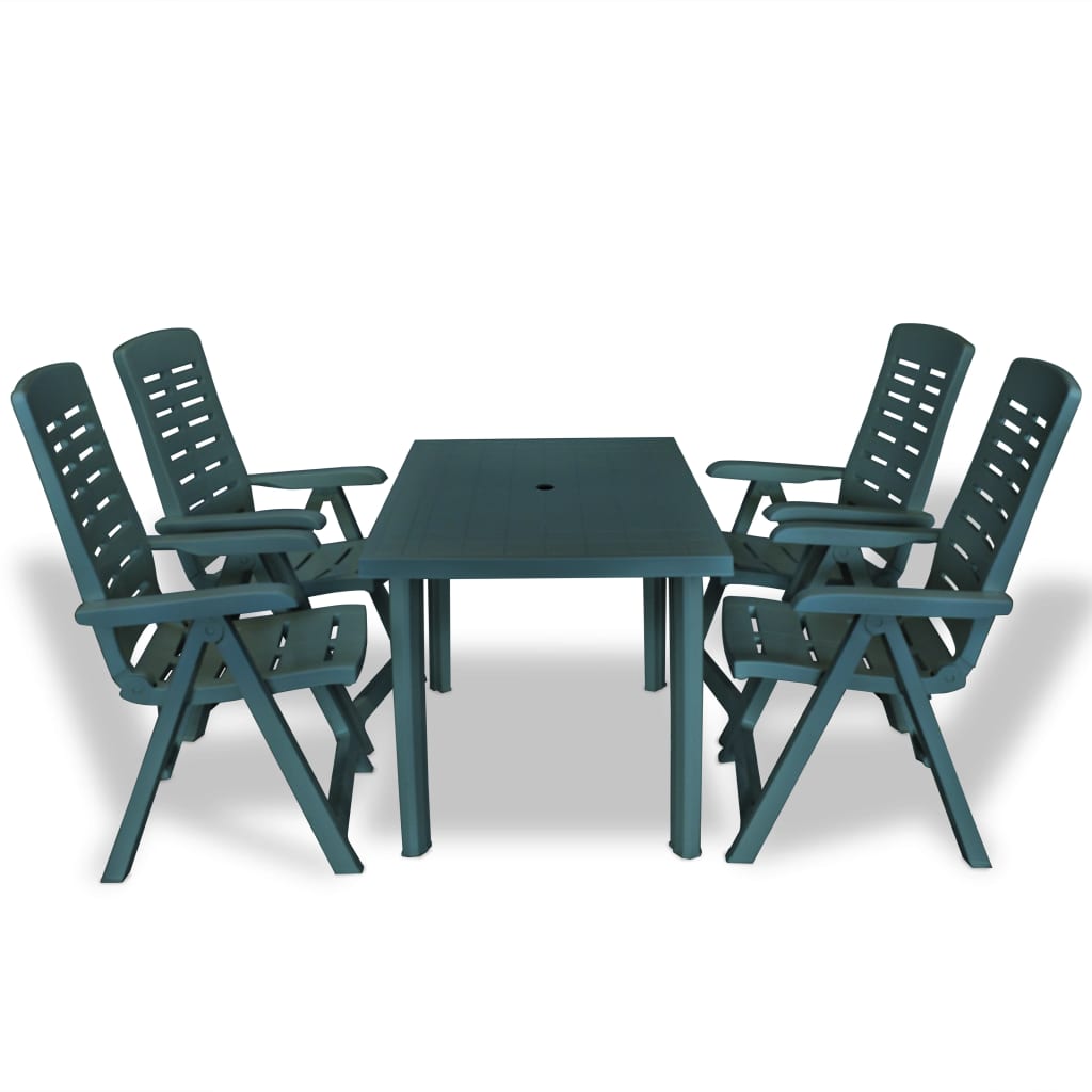 5 Piece Outdoor Dining Set Plastic White at Willow and Wine