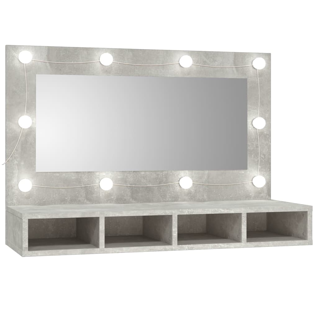 vidaXL Mirror Cabinet with LED High Gloss White 90x31.5x62 cm