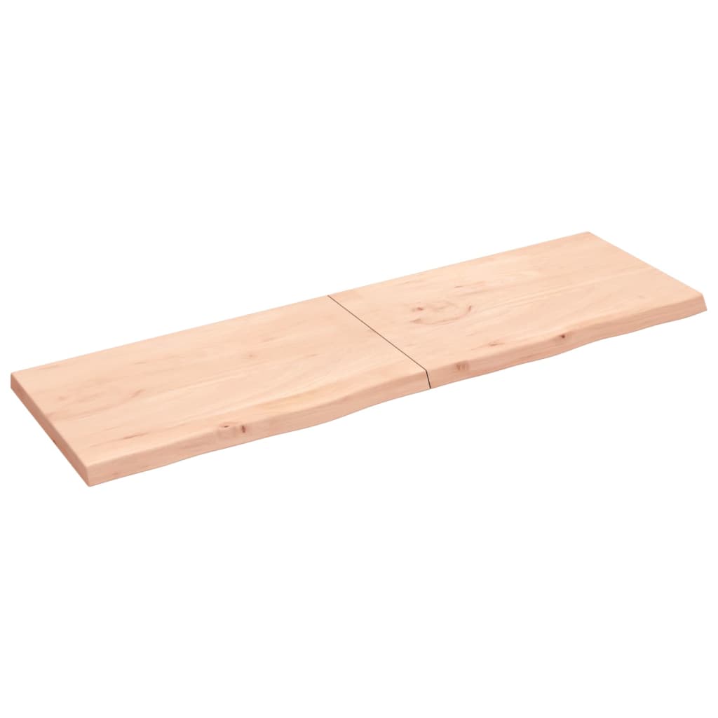 vidaXL Wall Shelf 200x60x(2-6) cm Untreated Solid Wood Oak