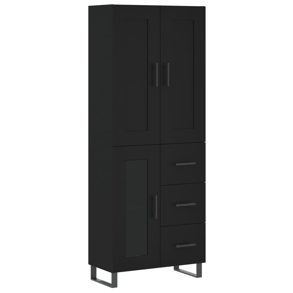 vidaXL Highboard Black 69.5x34x180 cm Engineered Wood