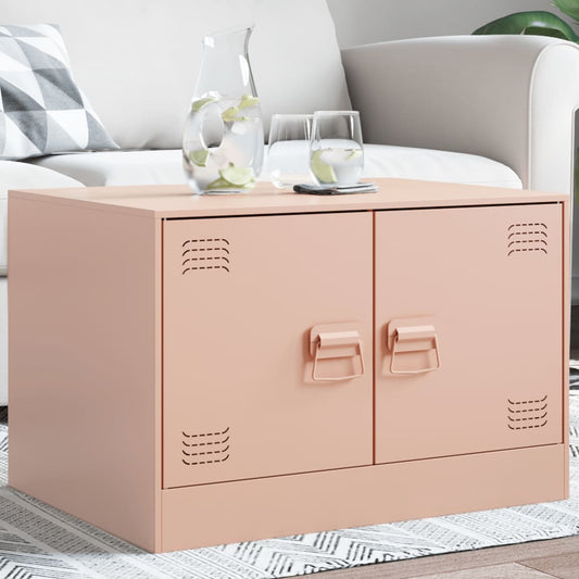 vidaXL Coffee Table Pink 67x50x44 cm Steel