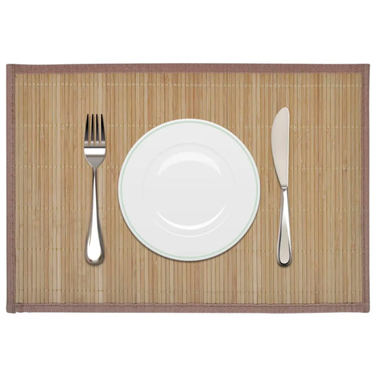 6 Bamboo Placemats 30 x 45 cm Brown at Willow and Wine