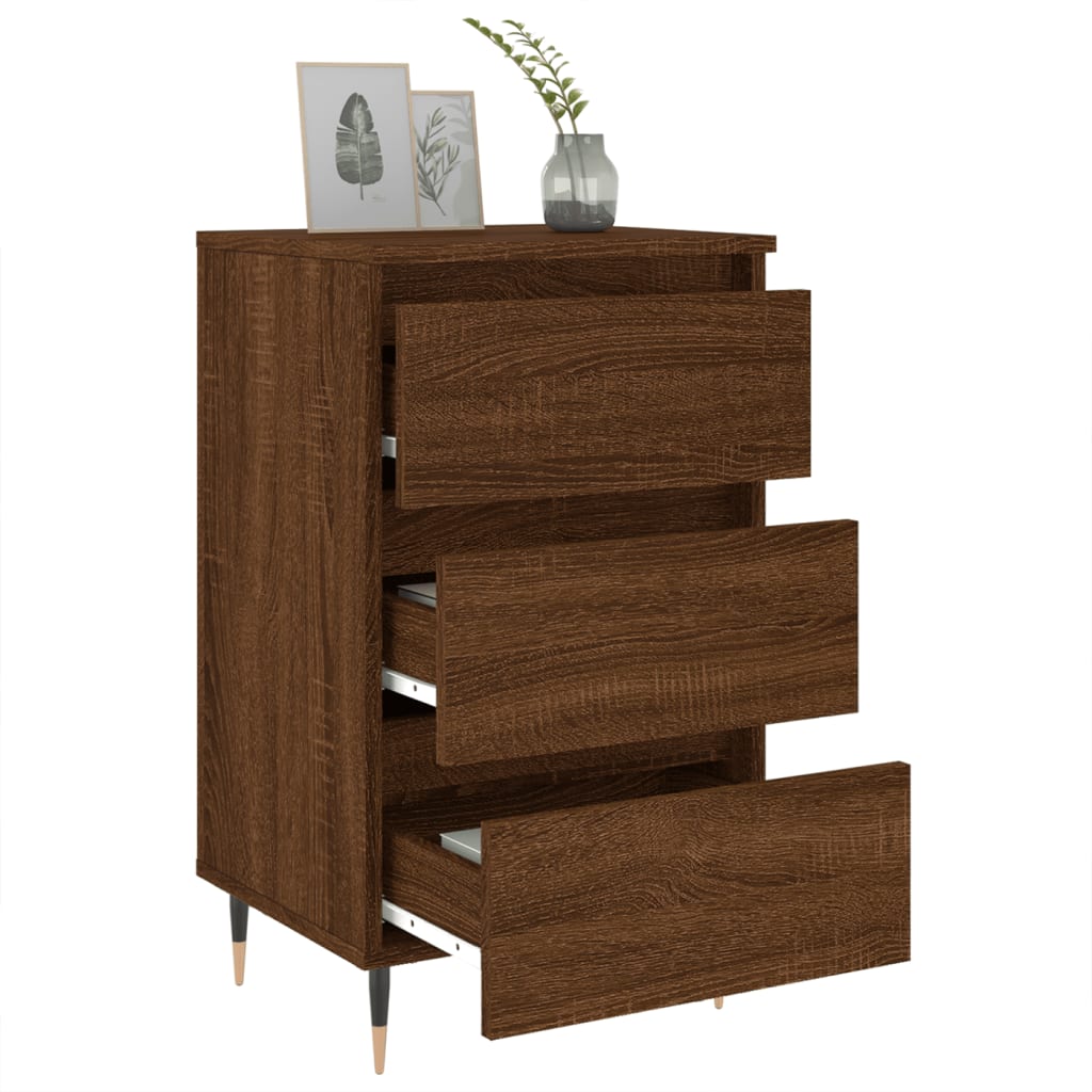 vidaXL Bedside Cabinets 2 pcs Brown Oak 40x35x69 cm Engineered Wood